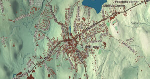 Close-up of the Spencer, Massachusetts aerial map