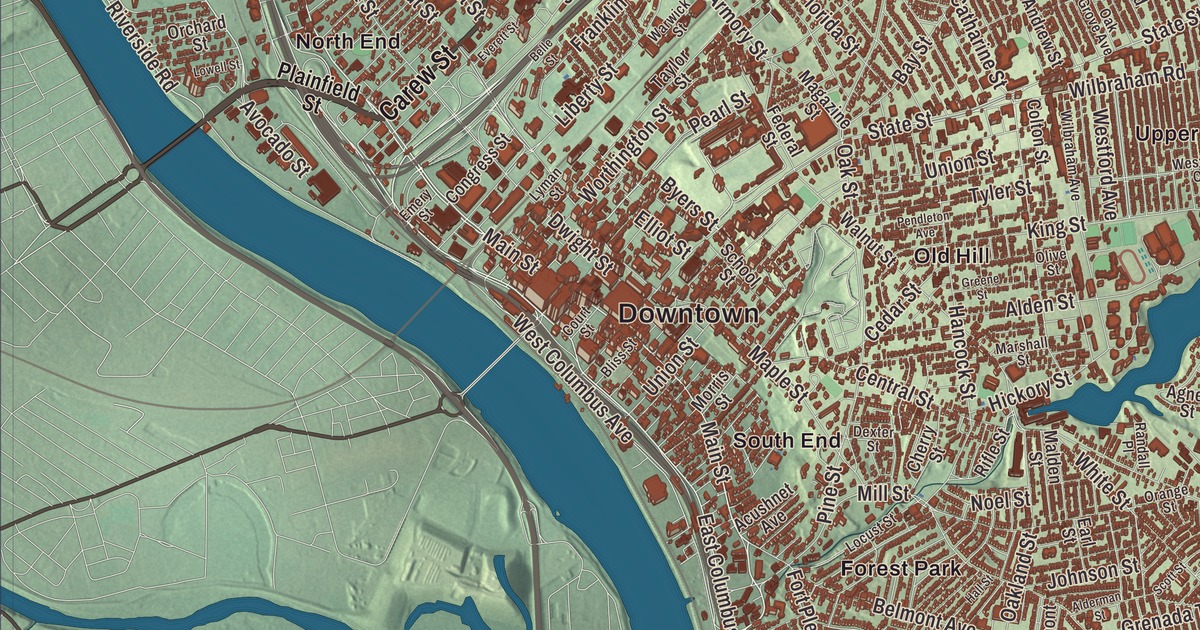 Beautifully Detailed Map of Springfield, Massachusetts