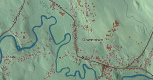 Close-up of the Stockbridge, Massachusetts aerial map