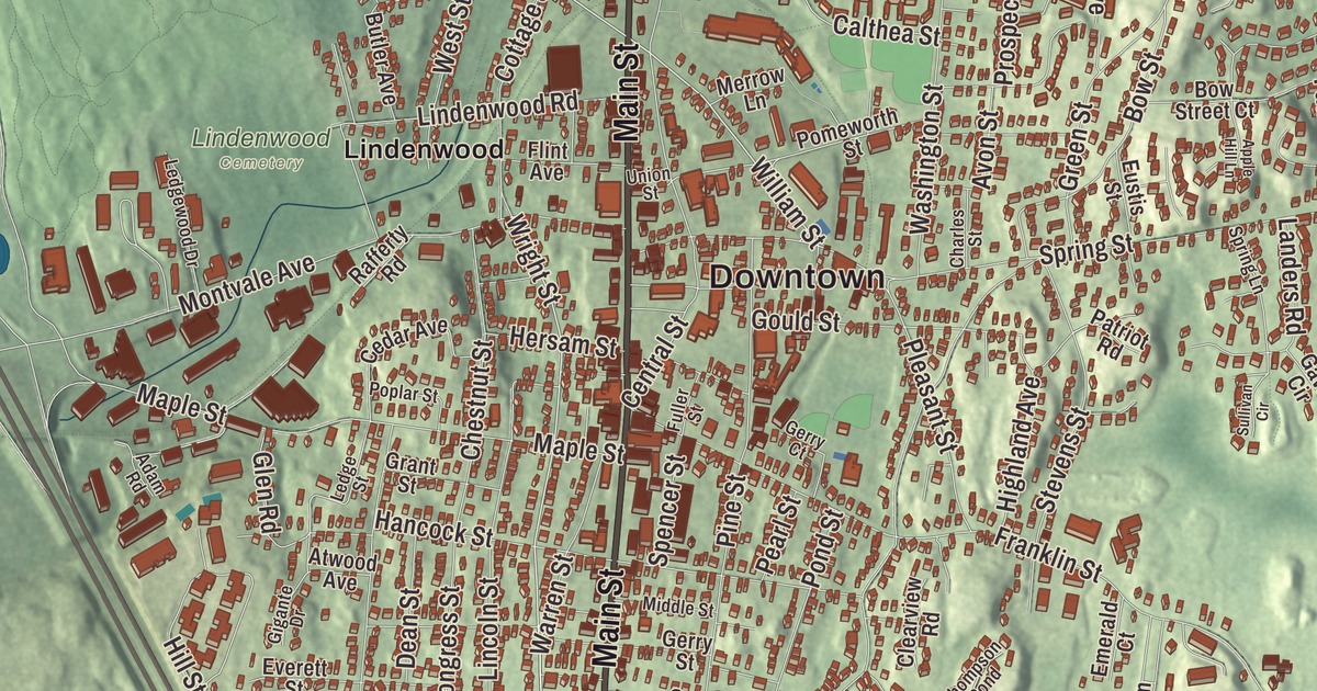 Beautifully Detailed Map of Stoneham, Massachusetts