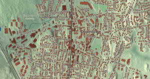 Close-up of the Stoneham, Massachusetts aerial map