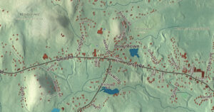 Close-up of the Stow, Massachusetts aerial map