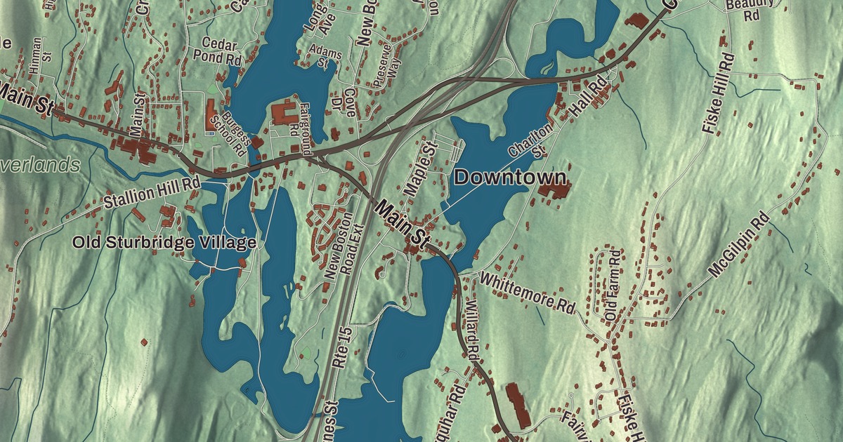 Beautifully Detailed Map of Sturbridge, Massachusetts