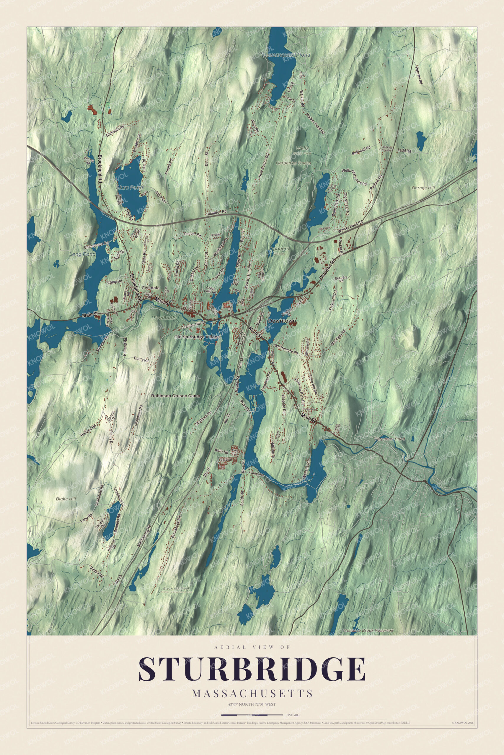 Protected watermarked complete map of Sturbridge, Massachusetts