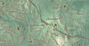 Close-up of the Sudbury, Massachusetts aerial map