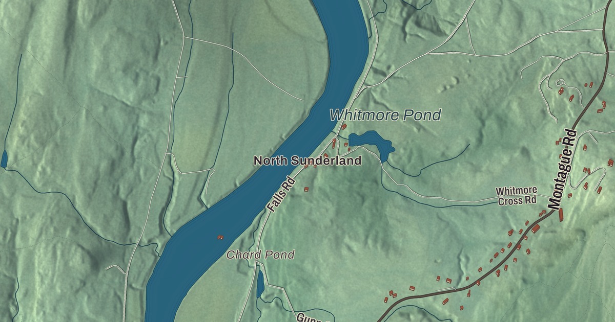 Beautifully Detailed Map of Sunderland, Massachusetts
