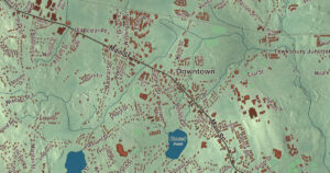 Close-up of the Tewksbury, Massachusetts aerial map