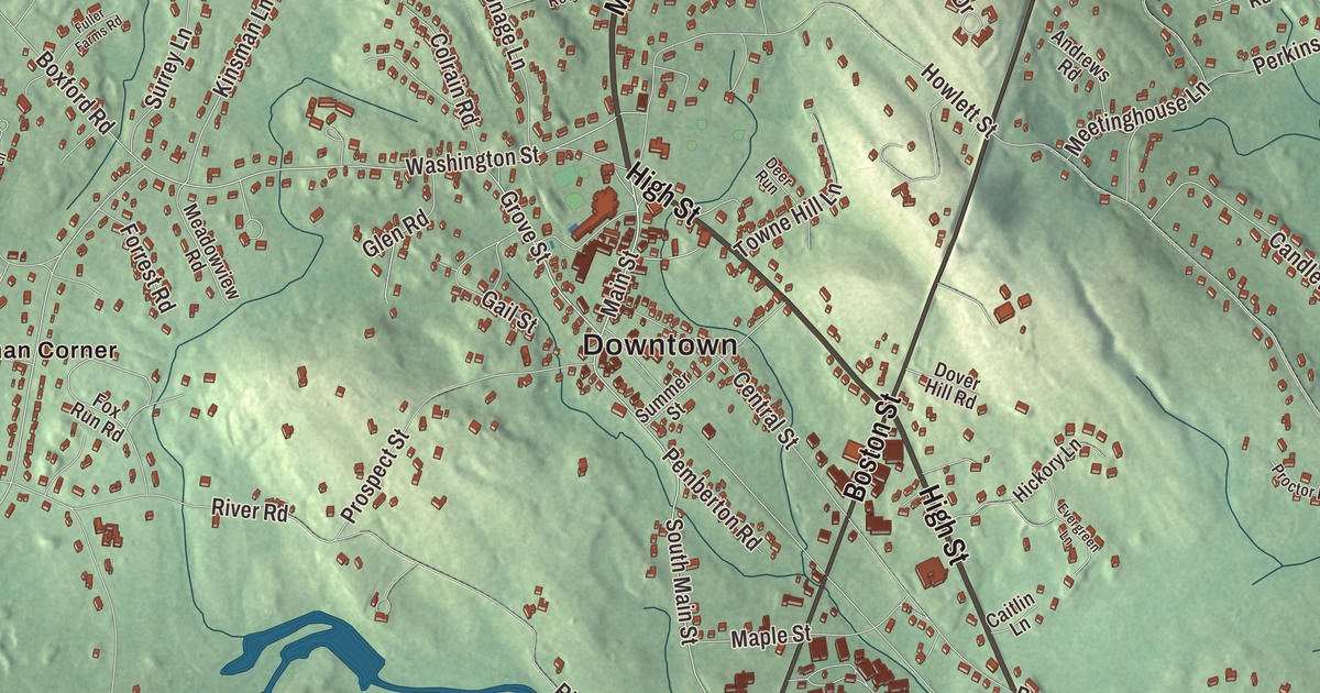 Beautifully Detailed Map of Topsfield, Massachusetts