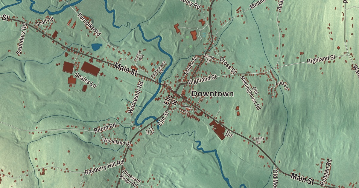 Beautifully Detailed Map of Townsend, Massachusetts