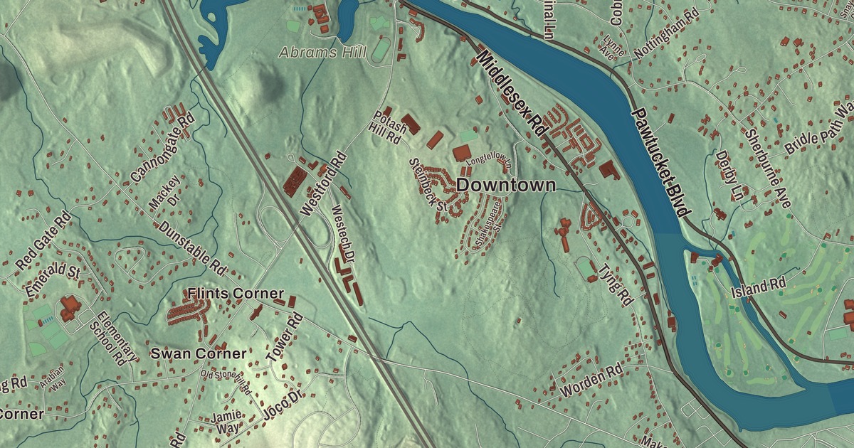 Beautifully Detailed Map of Tyngsborough, Massachusetts