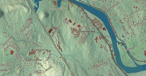 Close-up of the Tyngsborough, Massachusetts aerial map