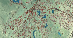 Close-up of the Walpole, Massachusetts aerial map