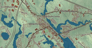 Close-up of the Wareham, Massachusetts aerial map