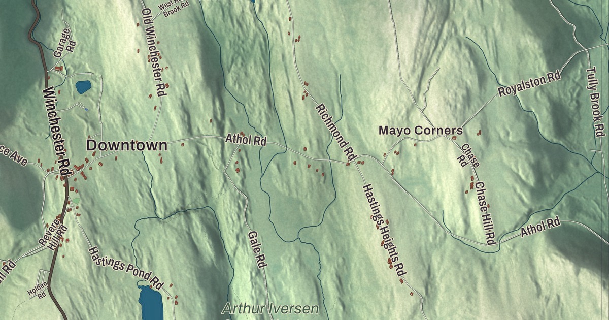 Beautifully Detailed Map of Warwick, Massachusetts