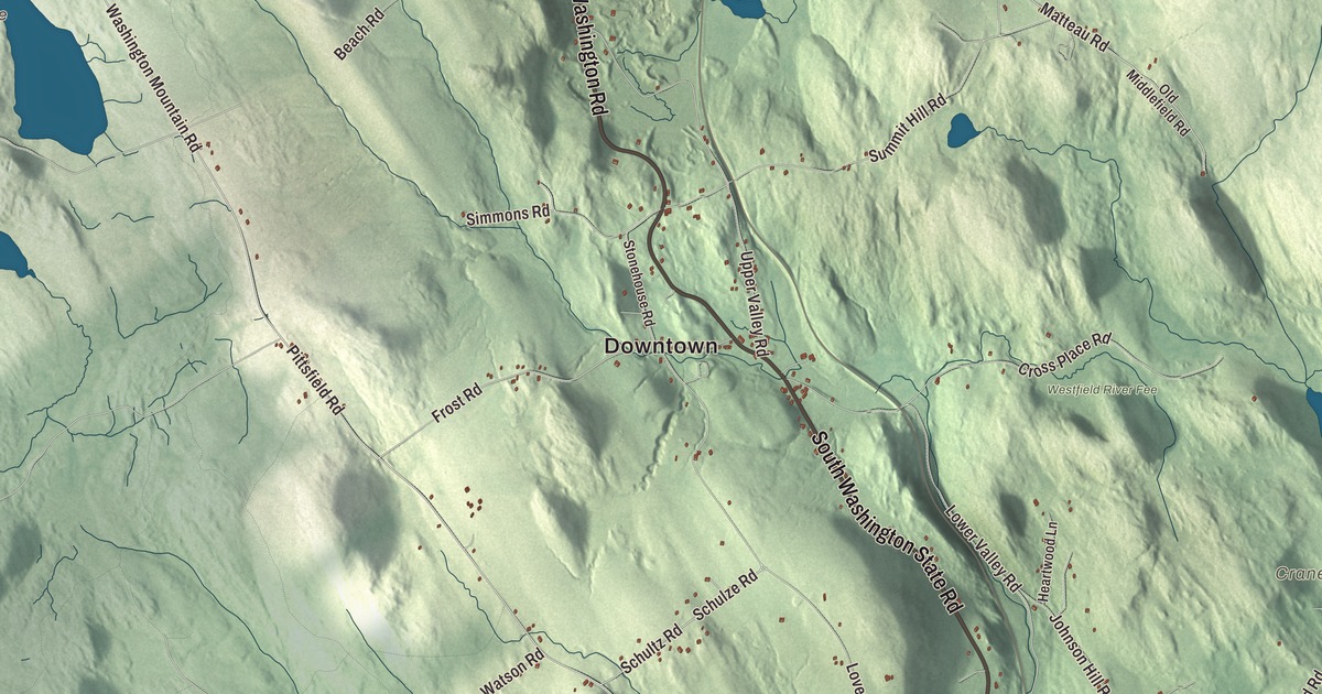 Beautifully Detailed Map of Washington, Massachusetts