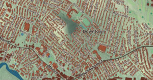 Close-up of the Watertown, Massachusetts aerial map