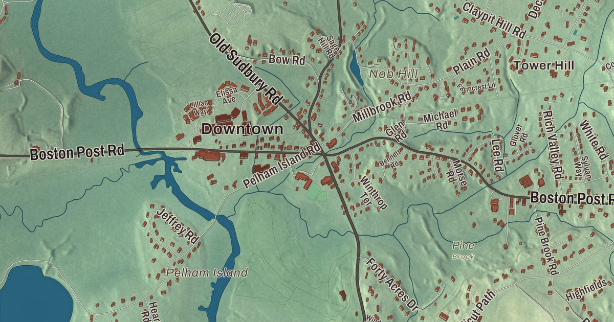 Beautifully Detailed Map of Wayland, Massachusetts