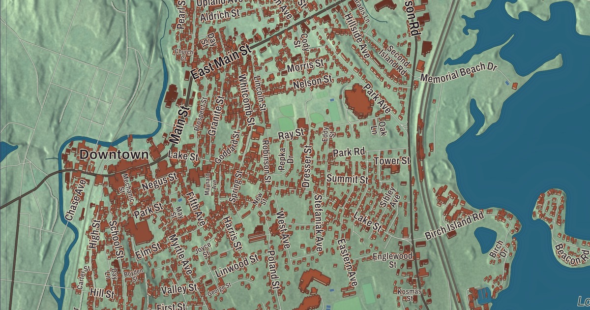 Beautifully Detailed Map of Webster, Massachusetts