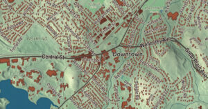 Close-up of the Wellesley, Massachusetts aerial map
