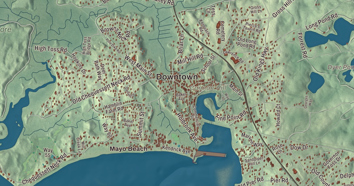 Beautifully Detailed Map of Wellfleet, Massachusetts