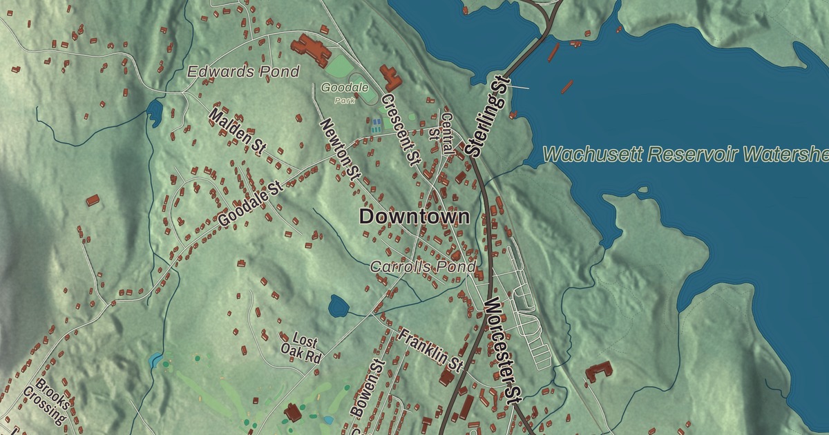 Beautifully Detailed Map of West Boylston, Massachusetts