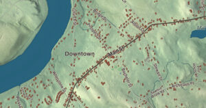 Close-up of the West Newbury, Massachusetts aerial map