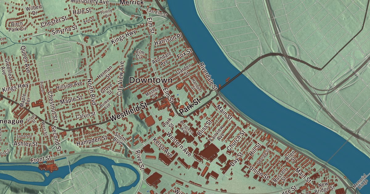 Beautifully Detailed Map of West Springfield, Massachusetts