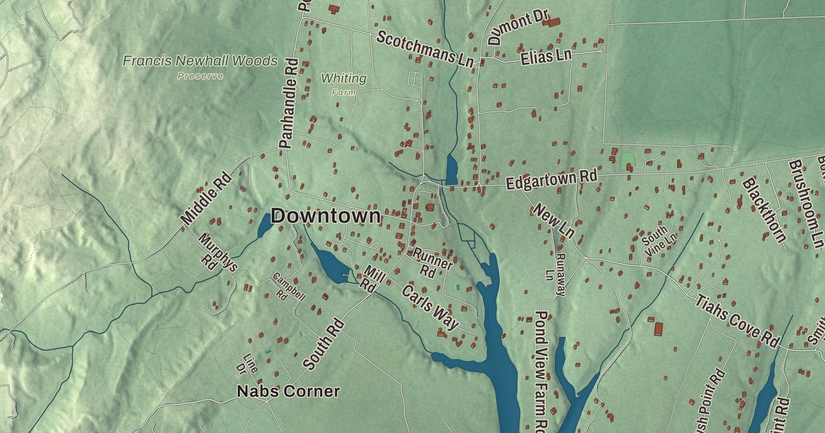 Beautifully Detailed Map of West Tisbury, Massachusetts
