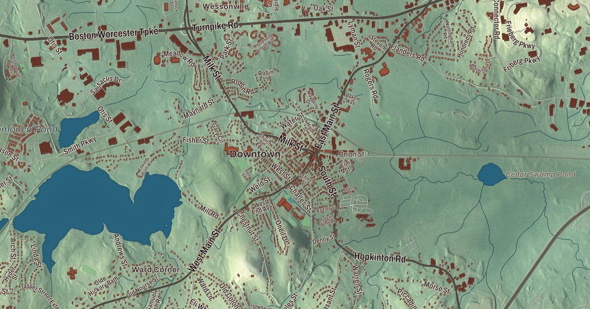Beautifully Detailed Map of Westborough, Massachusetts