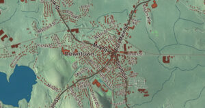 Close-up of the Westborough, Massachusetts aerial map