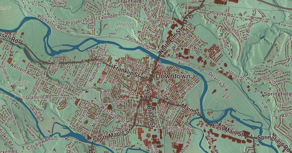 Beautifully Detailed Map of Westfield, Massachusetts