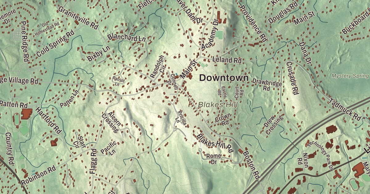Beautifully Detailed Map of Westford, Massachusetts