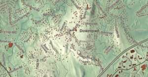 Close-up of the Westford, Massachusetts aerial map