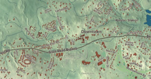 Close-up of the Weston, Massachusetts aerial map