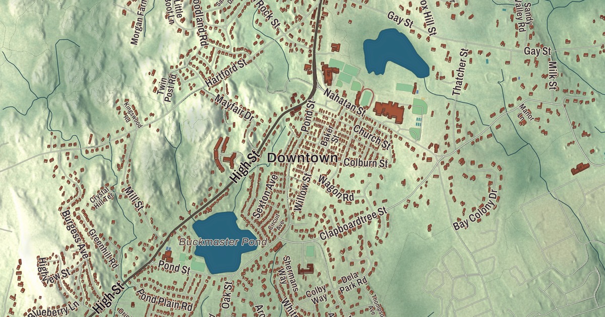 Beautifully Detailed Map of Westwood, Massachusetts