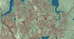 Close-up of the Weymouth, Massachusetts aerial map