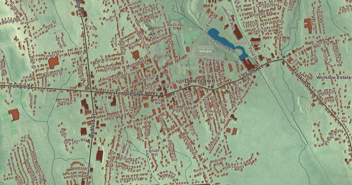 Beautifully Detailed Map of Whitman, Massachusetts
