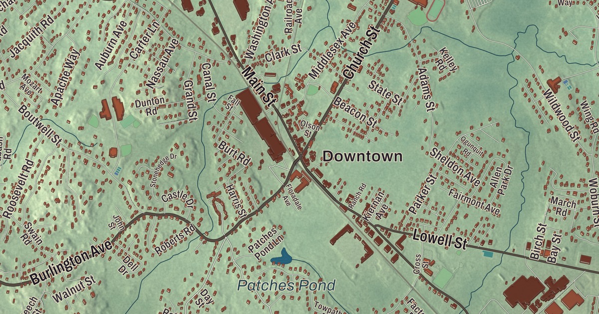 Beautifully Detailed Map of Wilmington, Massachusetts