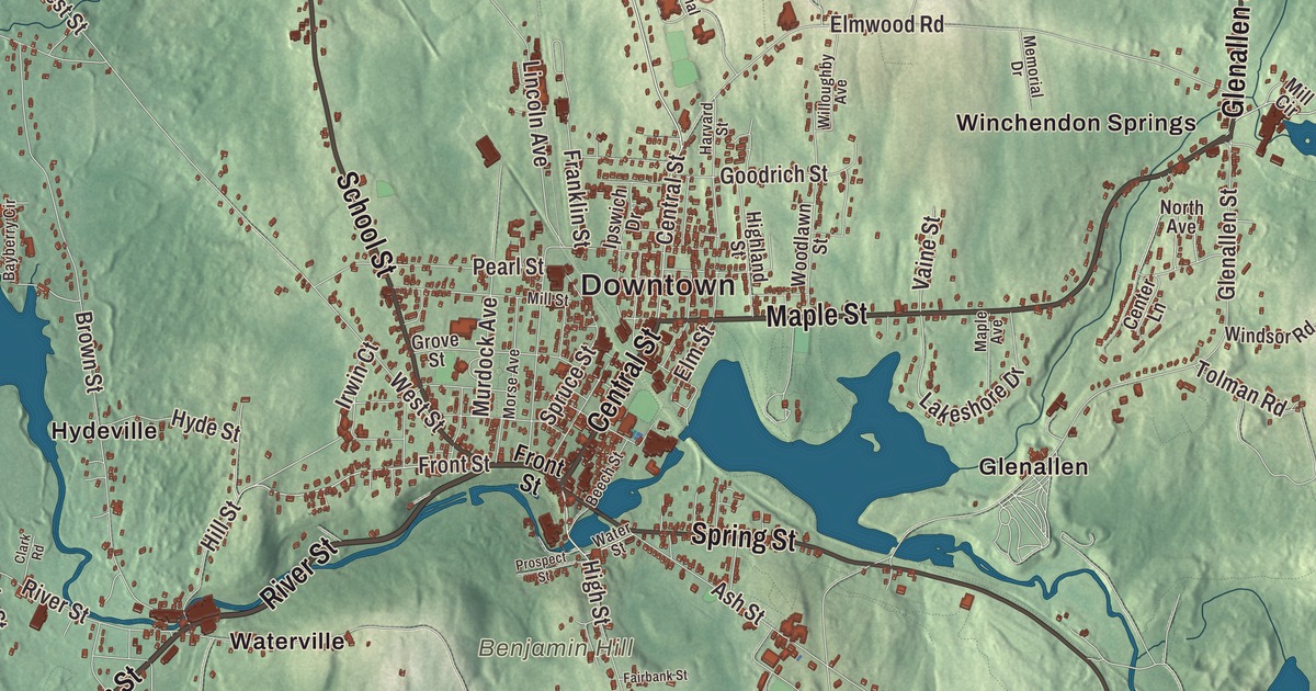 Beautifully Detailed Map of Winchendon, Massachusetts