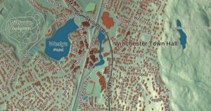 Close-up of the Winchester, Massachusetts aerial map