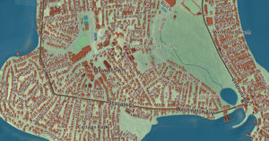 Close-up of the Winthrop, Massachusetts aerial map