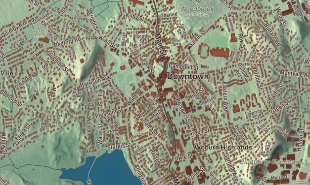 Beautifully Detailed Map of Woburn, Massachusetts