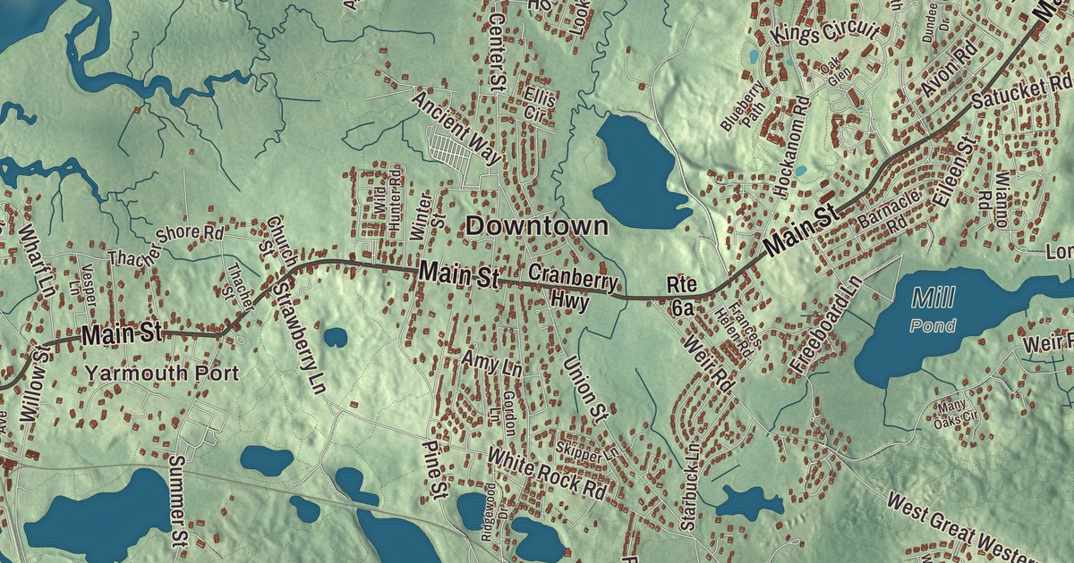 Beautifully Detailed Map of Yarmouth, Massachusetts
