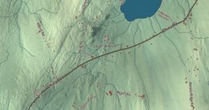 Close-up of the Albion, Maine aerial map