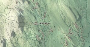 Close-up of the Alfred, Maine aerial map