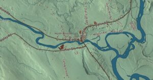 Close-up of the Anson, Maine aerial map
