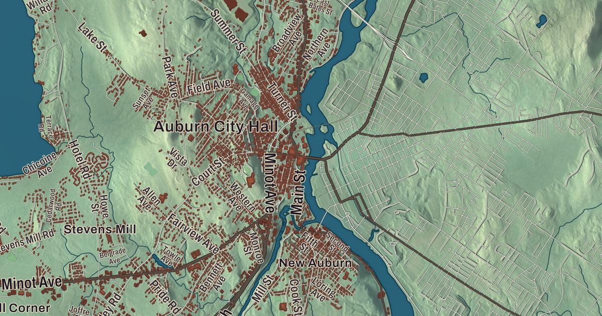 Map of Auburn, Maine