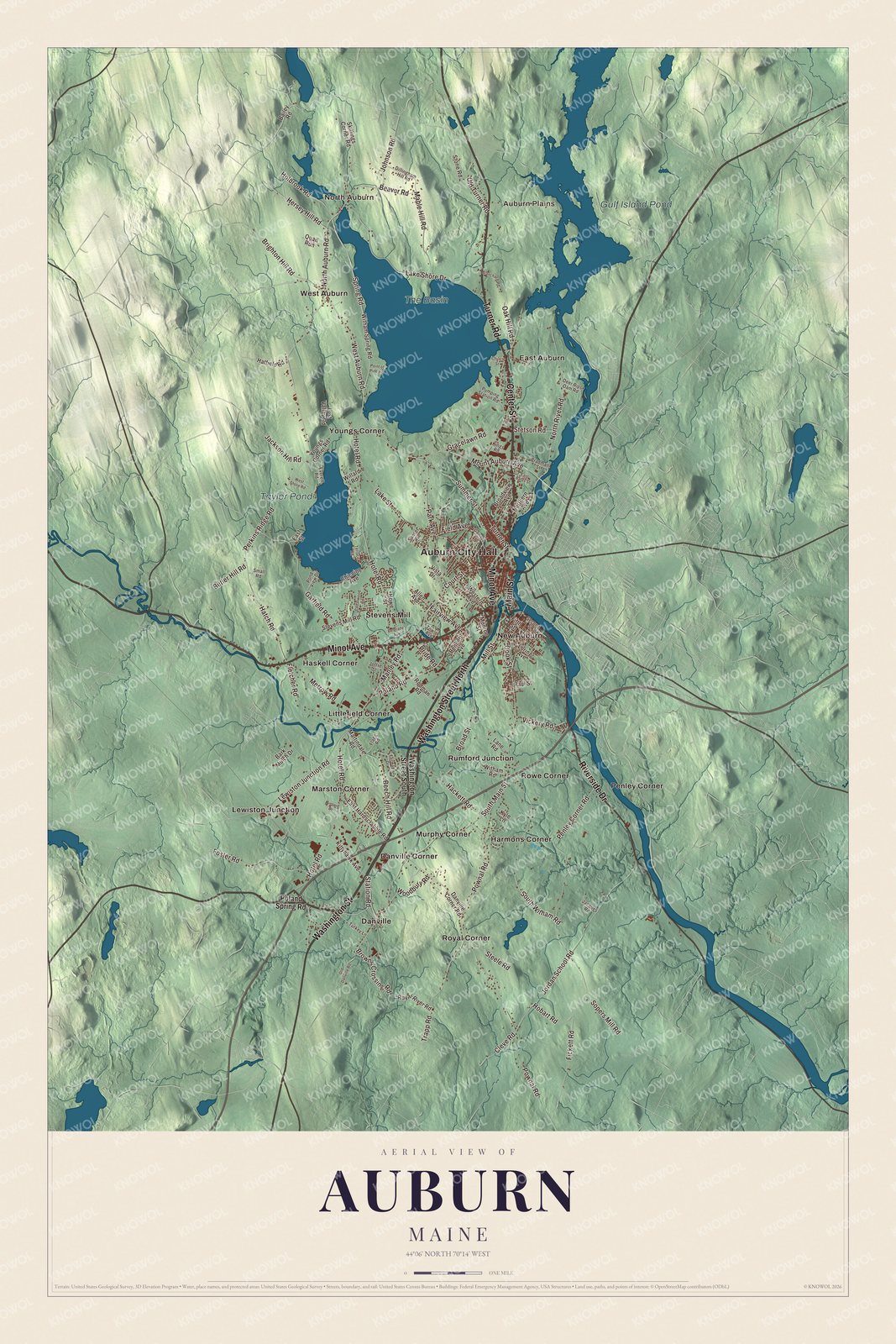 Watermarked full-map preview of Auburn, Maine