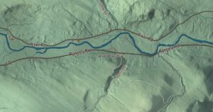 Close-up of the Avon, Maine aerial map