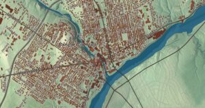 Close-up of the Bangor, Maine aerial map